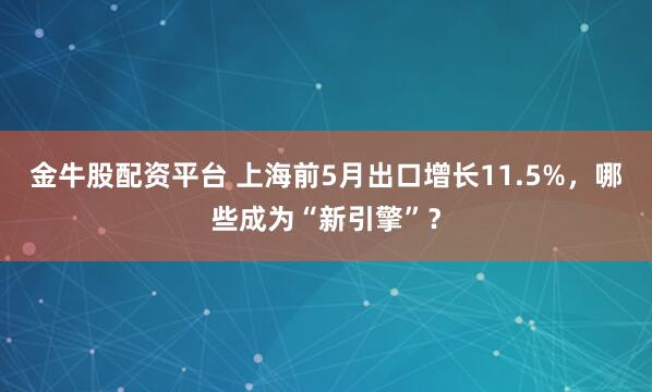 金牛股配资平台 上海前5月出口增长11.5%，哪些成为“新引擎”？